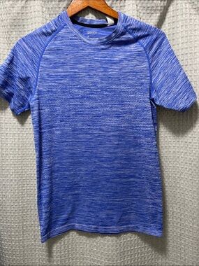 Zella Heathered Royal Blue Crew Neck Active Top